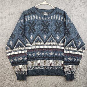 VTG 90's Acrylic Sweater Mens Medium Geometric Aztec Knit Pullover Cosby Grandpa